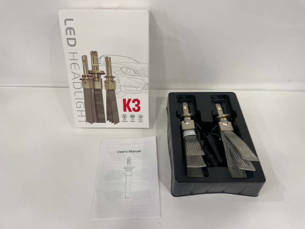 H7 / Светодиодные лампы K3, без вентилятора, 12v, 55w (2 шт. / комплект)