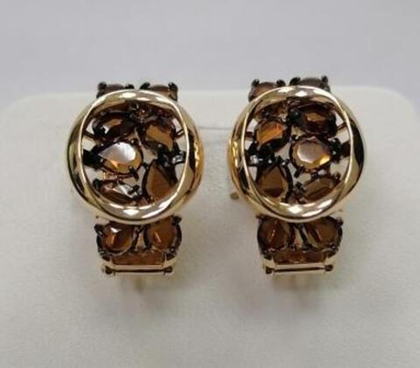 Серьги из золота с гранатами