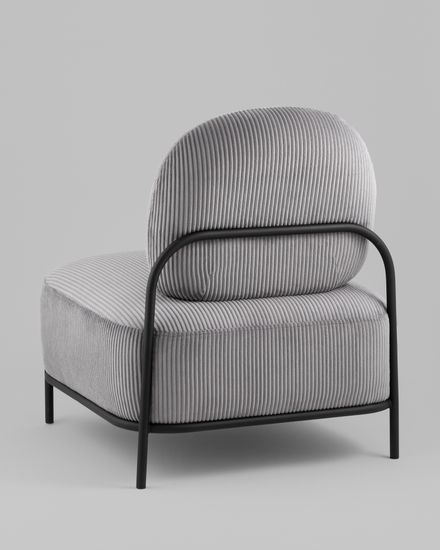 Кресло Стоун велюр рельефный светло-серый