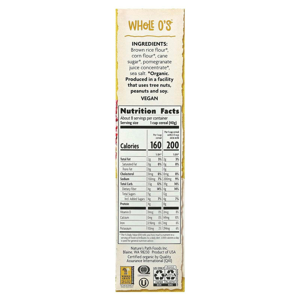 Nature's Path, Хлопья Whole O's, 11,5 унций (325 г)