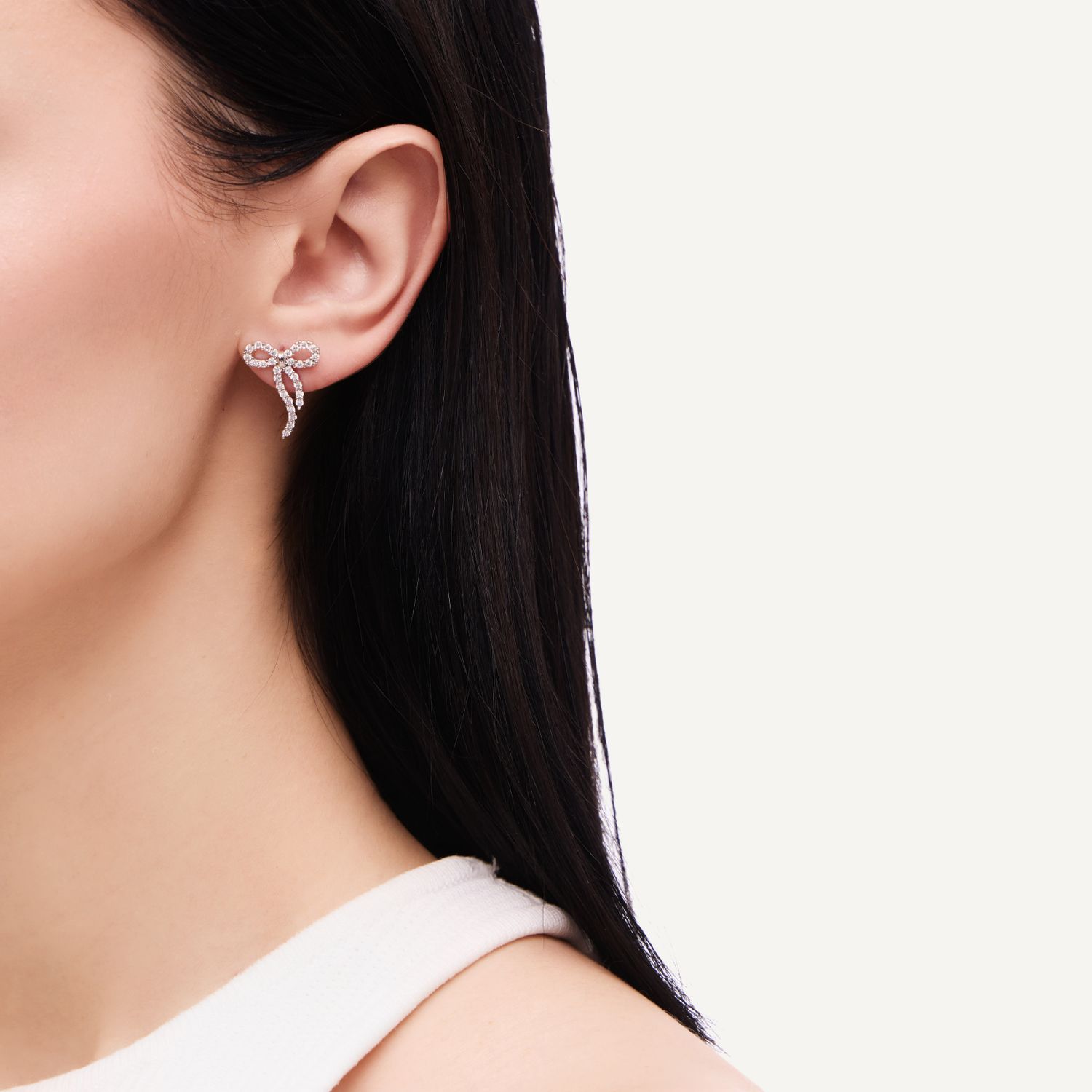 Серьги Cute Bow Earrings - Silver