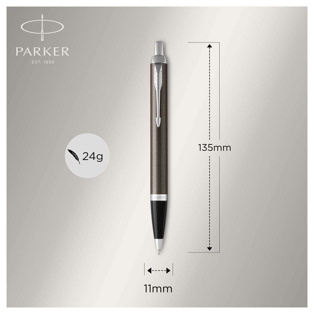 Ручка шариковая Parker "IM Dark Expresso CT" синяя, 1,0мм, кнопочн., подарочная упаковка