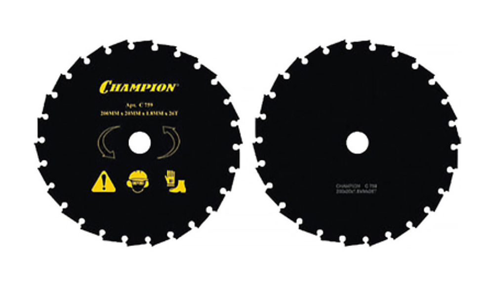Нож CHAMPION 26 зубчатый d=200*20mm  долотообразные зубцы   C5109