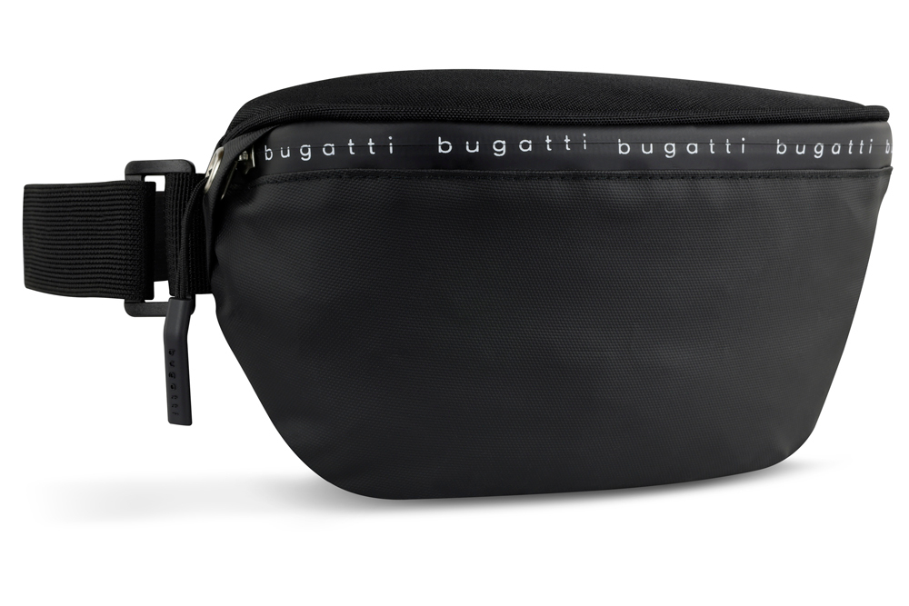 Фото сумка на пояс BUGATTI Blanc Delight чёрная нейлон RPET600D/тарпаулин/полиэстер с гарантией