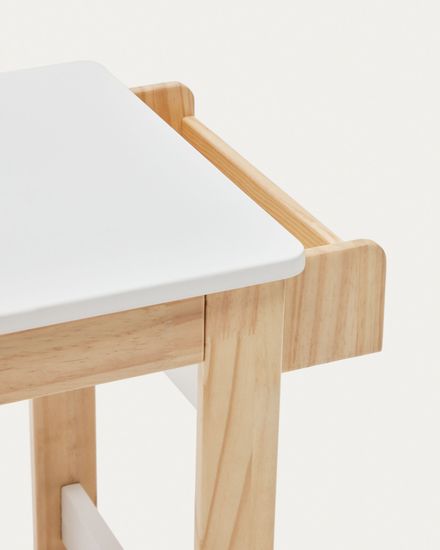 Serwa Письменный стол из белого МДФ с ножками из массива сосны La Forma Испания 