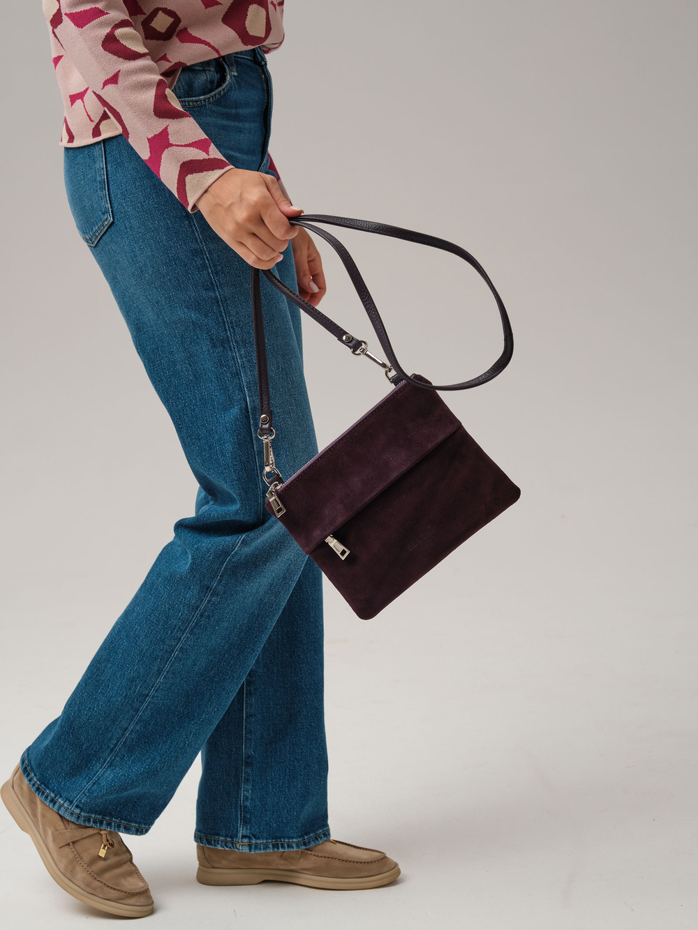 Замшевая сумка Deboro 3017 сливовый