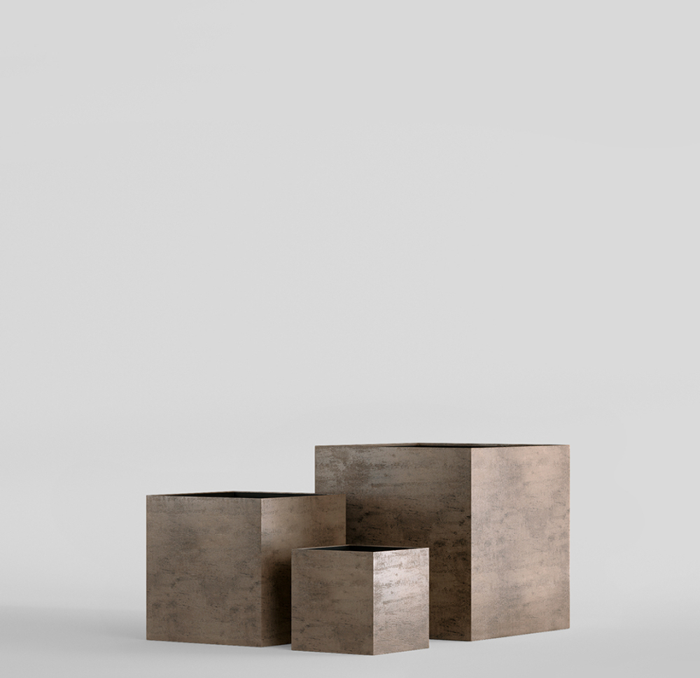 Кашпо, коллекция Concrete (Midnight), форма CUBE