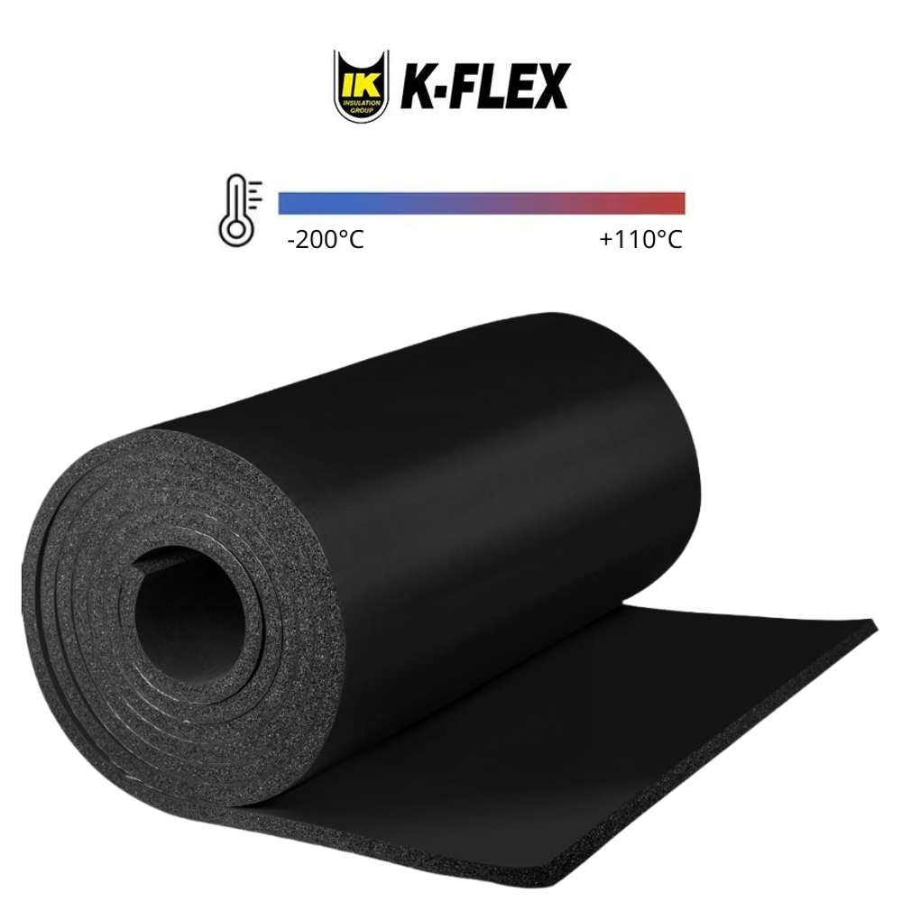 Рулон теплоизоляции из вспененного каучука ST с покрытием IC CLAD BK