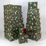 Коробка 42.5 х 33 х 17.6 см Набор 15 шт "Новый год" (Зеленый)