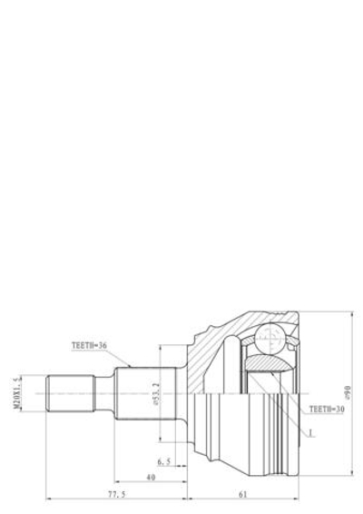 ШРУС наружный (компл.)  AUDI SEAT SKODA VW GANZ GIK04065