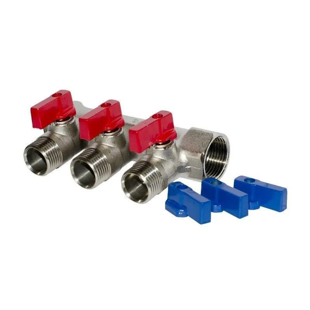 Коллектор отсекающий 3 выхода 1х3/4 евроконус Valtec