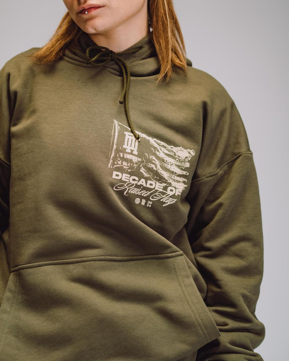 Худи Подполье Flag хаки