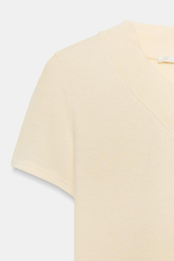 ZARA ФУТБОЛКА С V-ОБРАЗНЫМ ВЫРЕЗОМ И АСИММЕТРИЧНЫМ НИЗОМ, ЖЕЛТЫЙ