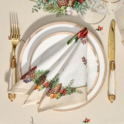 НАБОР САЛФЕТОК ИЗ 2-Х ШТ "CELEBRATION",40Х40СМ, 100% ХЛОПОК,БЕЖЕВЫЙ,ТВИЛ, ГОРОХ