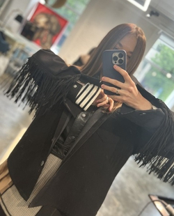 Верхняя рубашка с бахромой из пальтовой шерсти