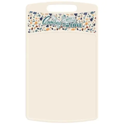 Доска разделочная Bergamo прямоугольная 335x220x4мм с декором Терраццо, Светло-бежевый