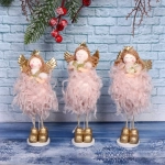 Фигурка новогодняя «Ангел с крыльями» 17 см, розовый