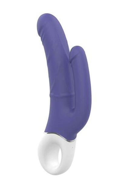 Синий анально-вагинальный вибратор Double Pleasure - 23,5 см. (Цвет: синий)