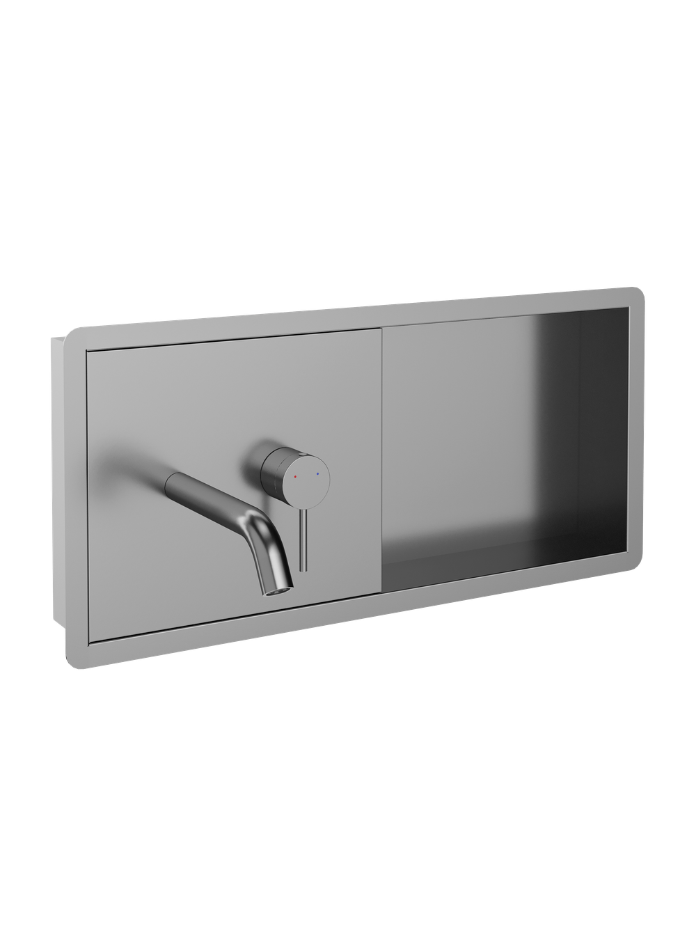 Смеситель для раковины STWORKI STUDIO S510401GB С ВНУТРЕННЕЙ ЧАСТЬЮ, с полкой, вороненая сталь