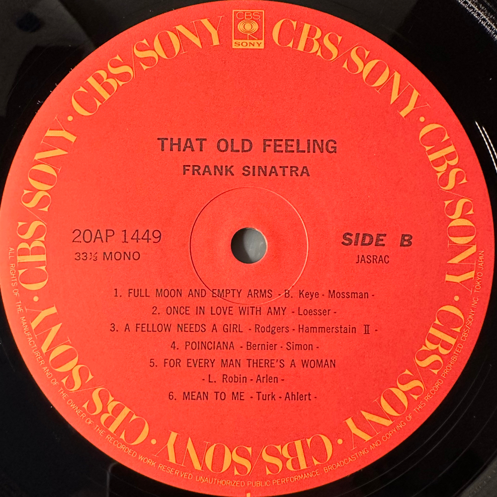 Frank Sinatra ‎– That Old Feeling (Япония 1979г.)