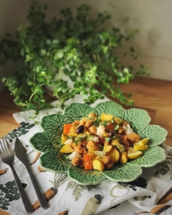 Тарелка обеденная Geranium зеленая (27.5 см)