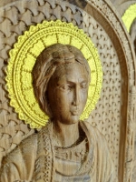 Освященная Икона Пантелеймона Целителя 14х19 см из дуба