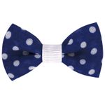 Заколки для волос НАБОР 4 шт., 5х2,5 см, зажим, с бантиком, синий, белый в горошек, MONTE VITA, 457108