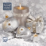 Салфетки бумажные 33*33 Home Collection Classic Праздничный натюрморт. Серебро, 3 сл., 20л