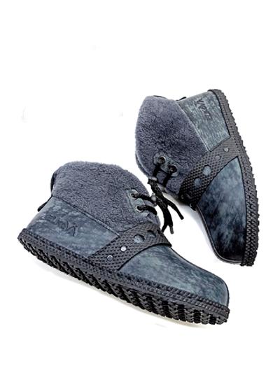 Ботильоны с мехом "Gray-blue"