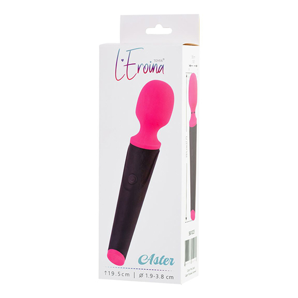 Черно-розовый вибростимулятор 19,5см ToyFa L'roina Aster 561023