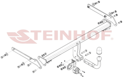 Фаркоп Steinhof T-178 для Toyota Prius 2015-(паспорт и сертификат в комплекте)(без электрики)