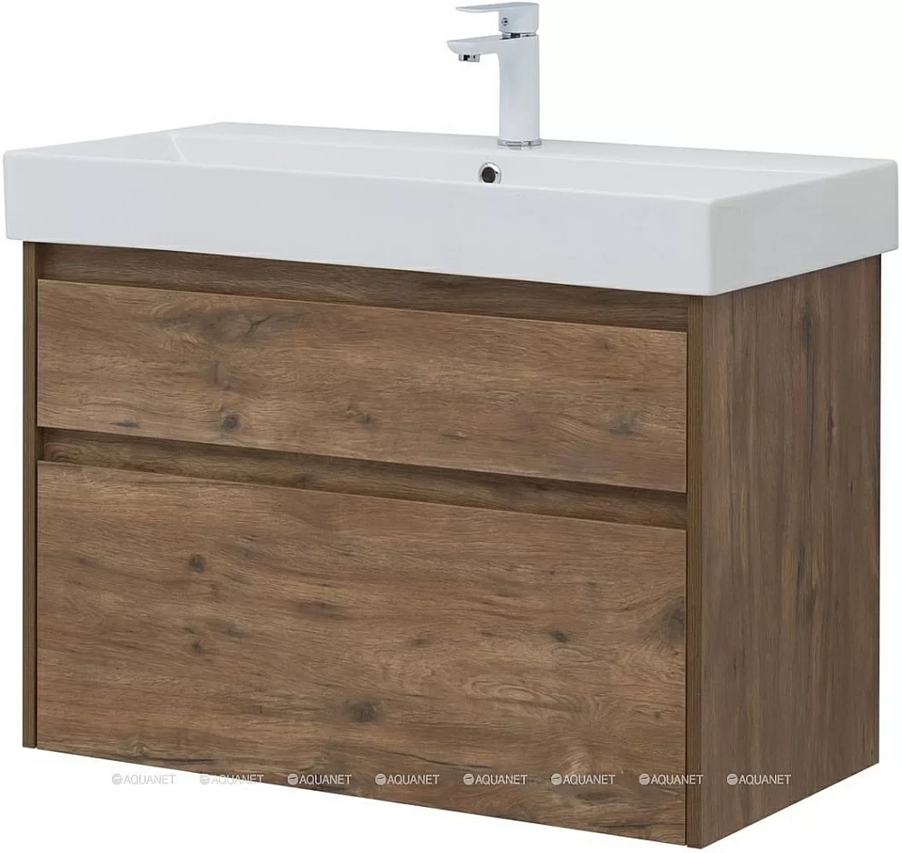 Тумба с раковиной Aquanet Nova Lite 249954 85 дуб рустикальный