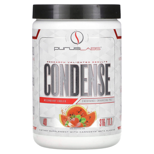 Purus Labs, ConDense, предтренировочный комплекс для повышения выносливости, со вкусом арбуза и клубники, 316 г (11,1 унции)