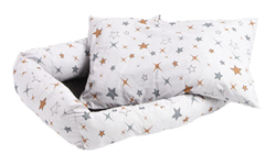 Моськи-Авоськи Лежанка СКАЗКА поплин L 68х52х16 ЗВЕЗДЫ,белая
