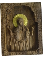 Освященная Икона Мученица София резная из массива дуба