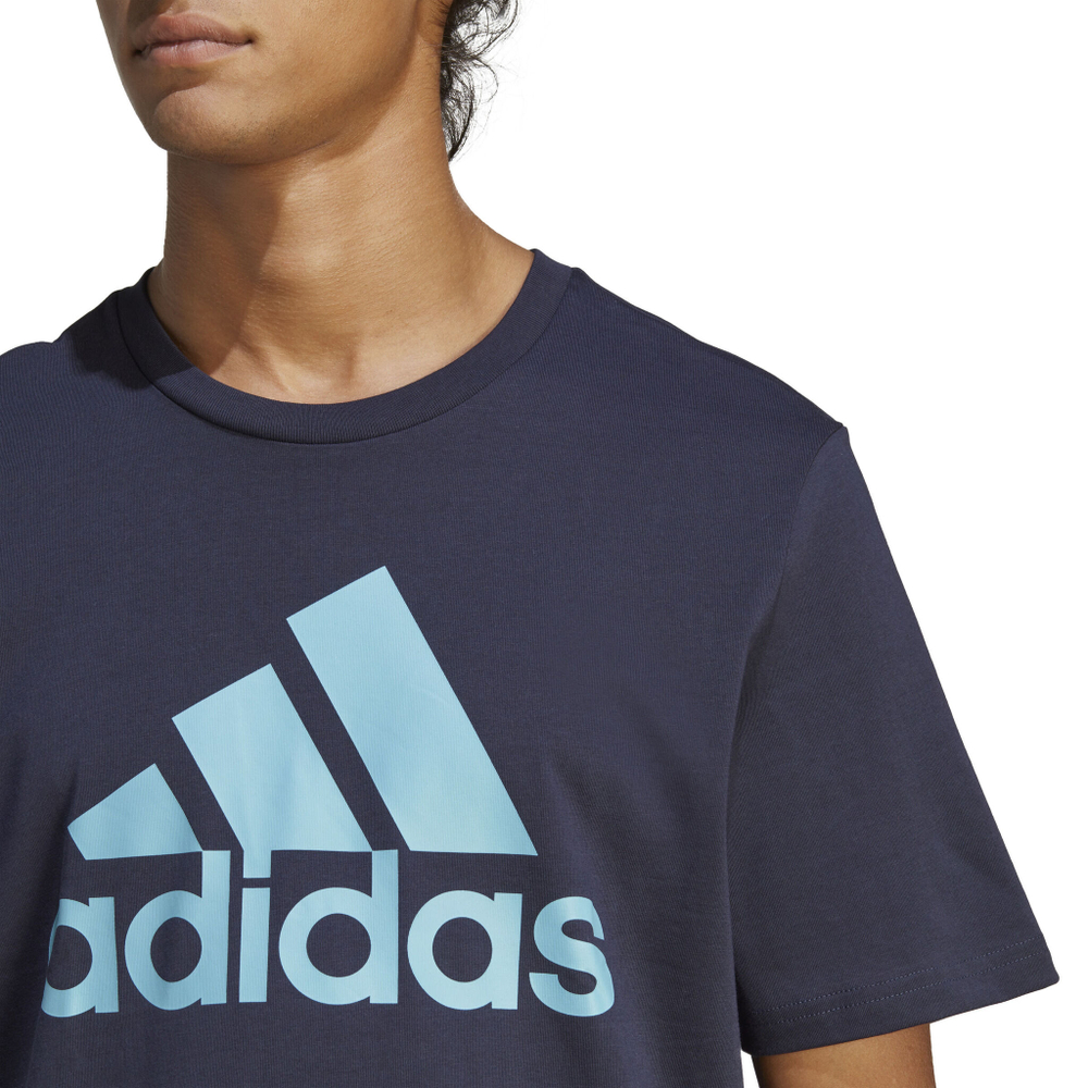 Мужское теннисное поло adidas Essentials Single Jersey Big Logo T-Shirt Men - Dark Blue, Turquoise
