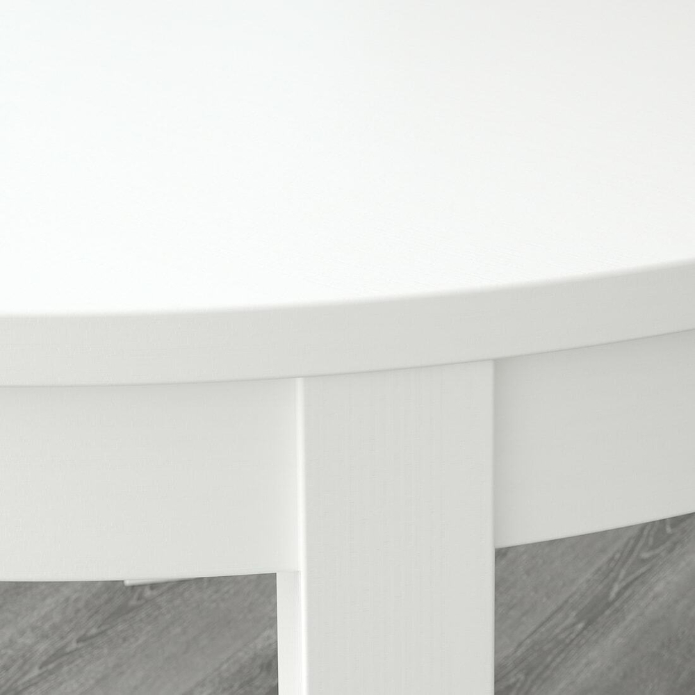 Раздвижной стол BJURSTA, белый, 115(166)*75 см, массив дерева