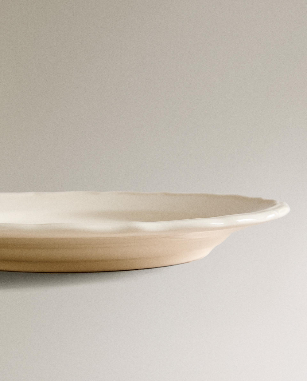 Zara Home тарелка десертная из фаянса, цвет бежевый, 21.5 см