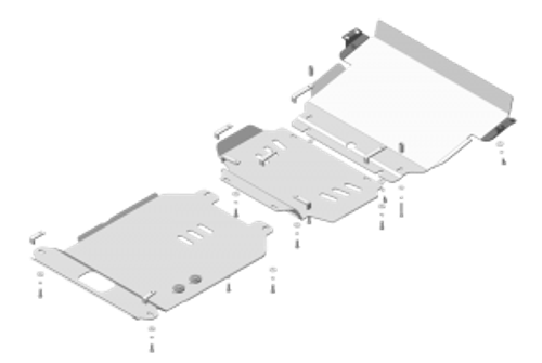 Защита алюминиевая 5 мм Д, ПДф, КПП Toyota Land Cruiser 200; Lexus LX 2007-2021 гг MOTODOR.32522