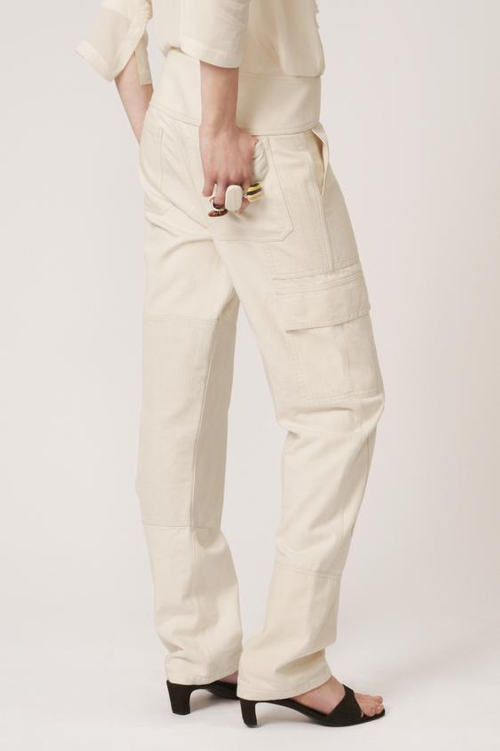 ZARA БРЮКИ В СТИЛЕ ПЭЧВОРК — THE ITEM ZARA WOMAN, ЭКРЮ