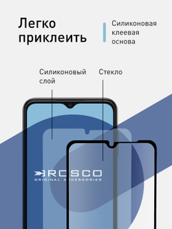 Защитное стекло ROSCO для Samsung Galaxy A13 оптом (арт. SS-A13-FSP-GLASS-BLACK)