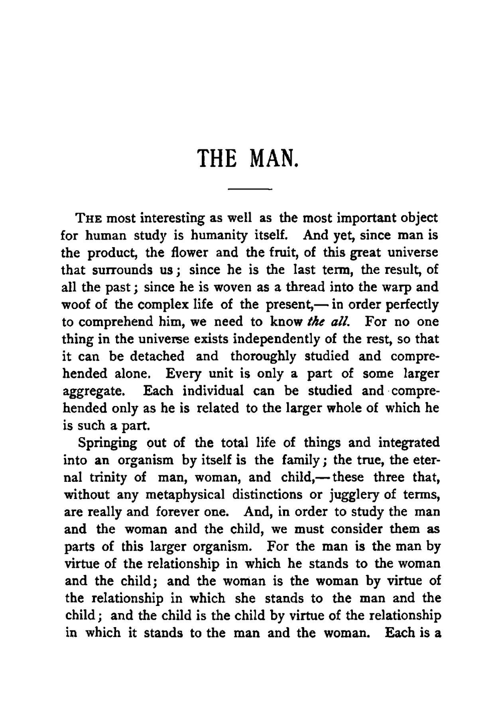 Man, Woman and Child | Minot J. Savage