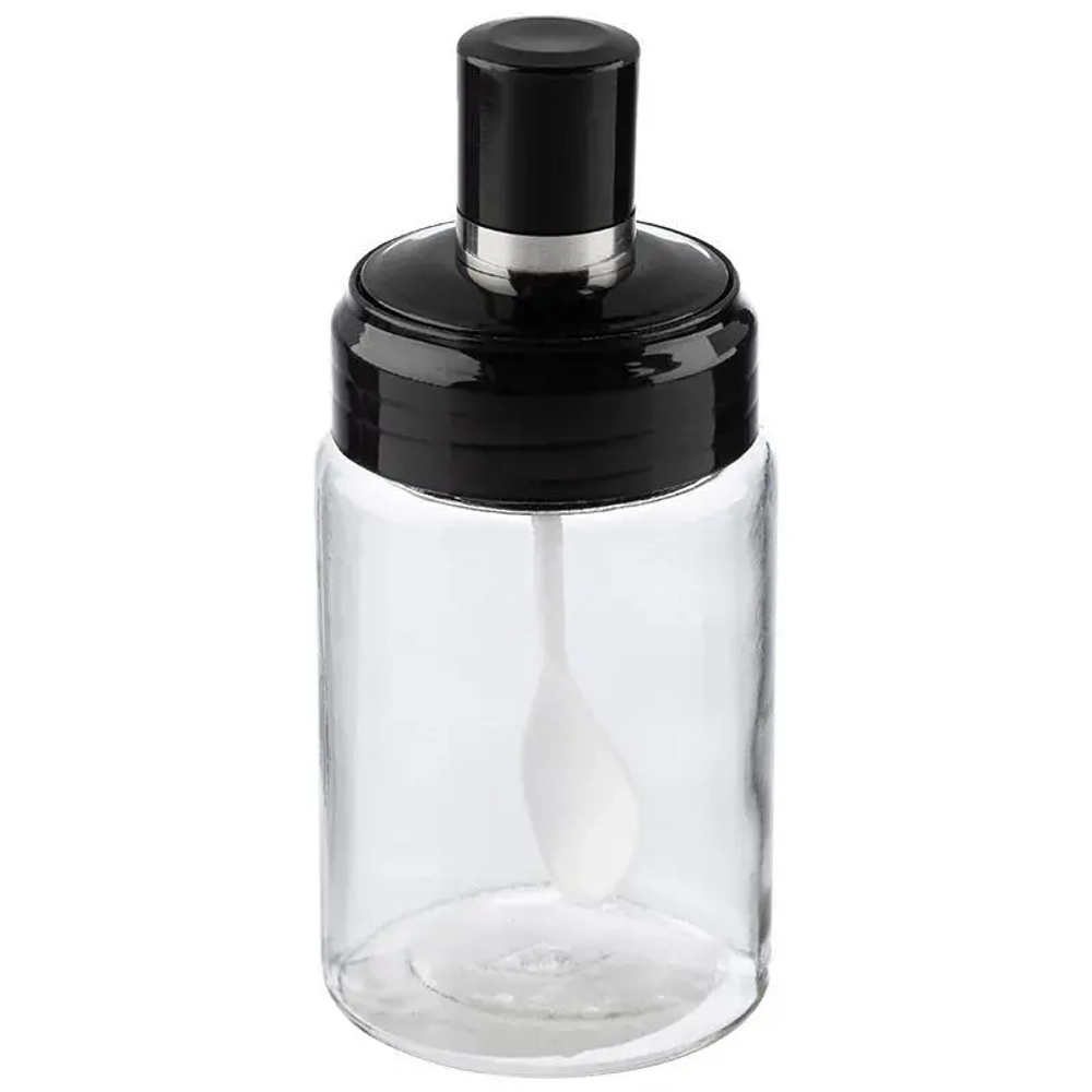 Банка для специй и сыпучих продуктов с ложкой, Vassetto, объем 240 мл (стекло/полипропилен