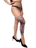 Колготки +size с принтом в виде девушки со змеями (Размер: XL-XXL-XXXL) (Цвет: бежевый)