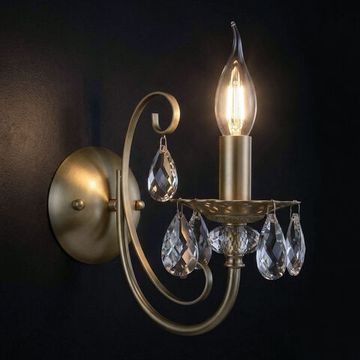 Бра с декором из хрусталя 1*Е14 3305/1 латунь Alda Eurosvet