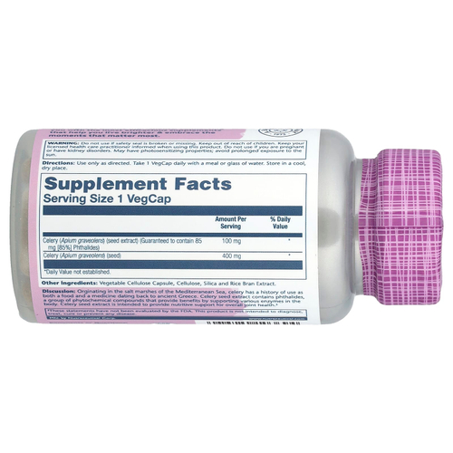 Solaray, Vital Extracts, экстракт семян сельдерея, 30 растительных капсул