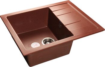 GRANFEST Мойка мрамор QUADRO GF-Q--650L чаша с крылом  650*500мм  красный марс  арт.GF-
