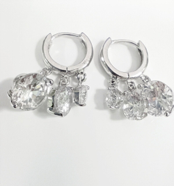 Серьги ювелирные Эстерелла, серебро 925 пробы, фианит, родирование/Ф