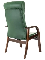 Кресло Бюрократ T-9928WALNUT-CF, зеленый, кожа, на ножках, дерево