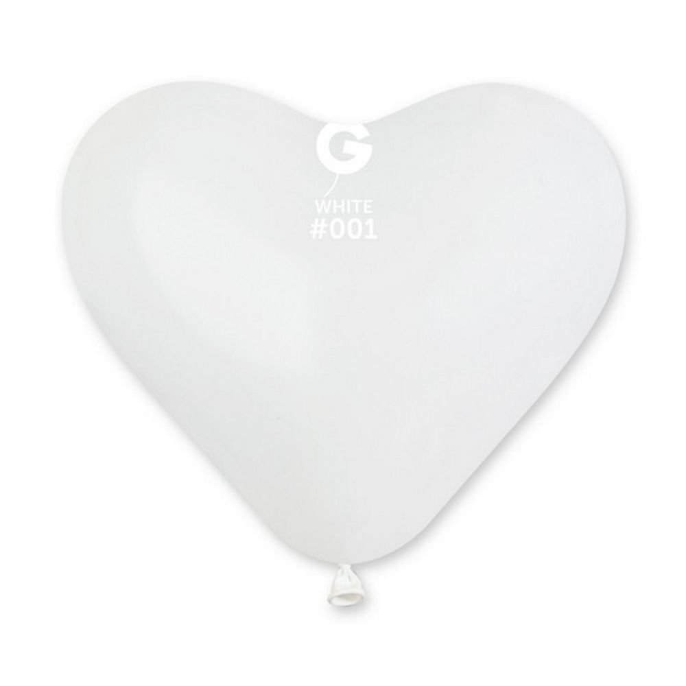 Сердца шары Gemar, цвет 001 пастель, белый, 50 шт. размер 10&quot;